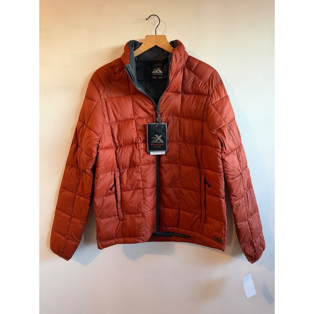 ZeroXposur Mens Rust Orange Puffer Jacket ThermoCloud Insulated Z83071 Small NWT